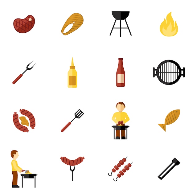 Bbq Grill Icon Flat