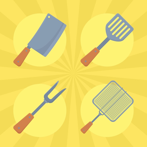 Free Vector bbq and grill tools