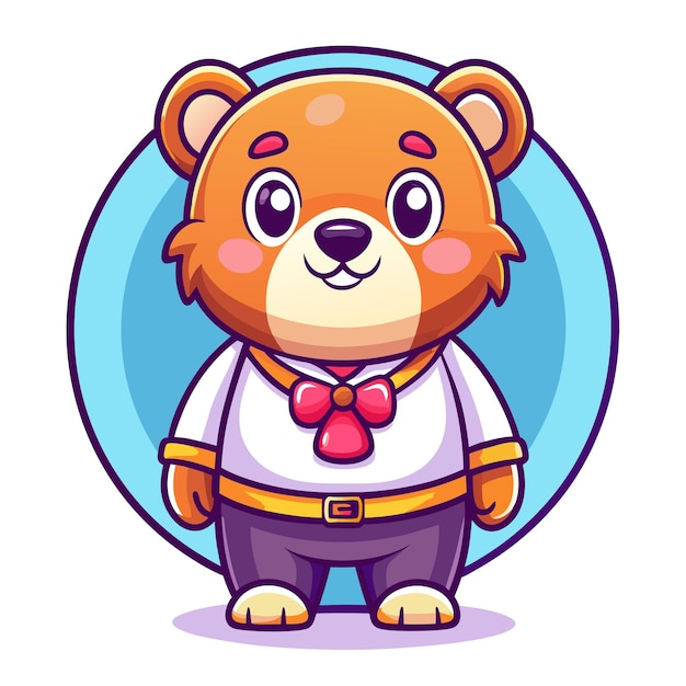 Free vector bear colorful mascot logo