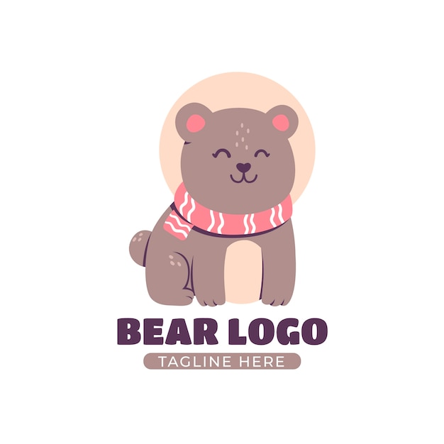 Free Vector bear logo template design