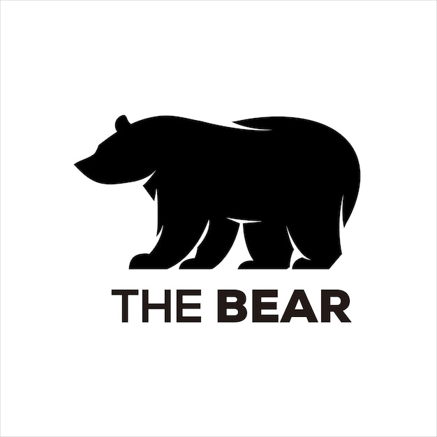 Free vector bear sillhouette illustration design logo