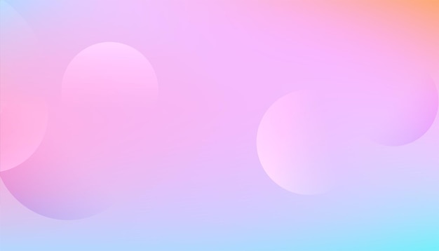 Free vector beautiful and abstract pastel color gradient backdrop with round design