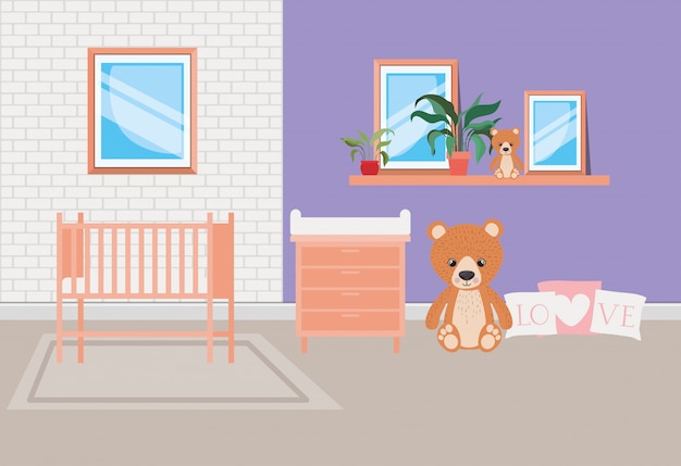 Beautiful baby bed room scene