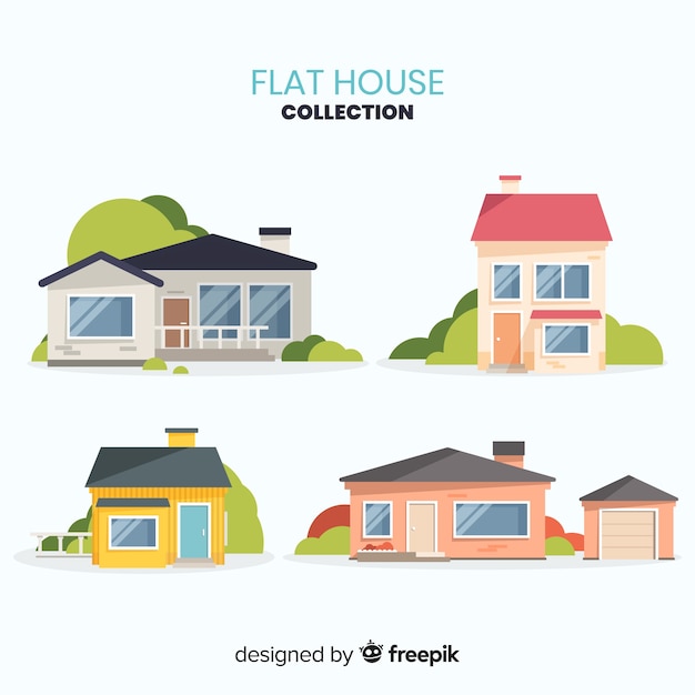 Free Vector beautiful big houses set