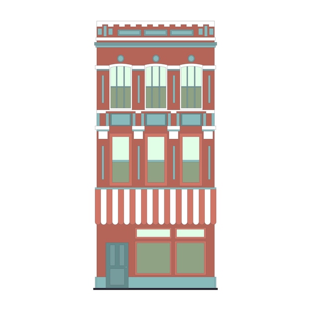 Beautiful detailed townhouses victorian building facades Vector