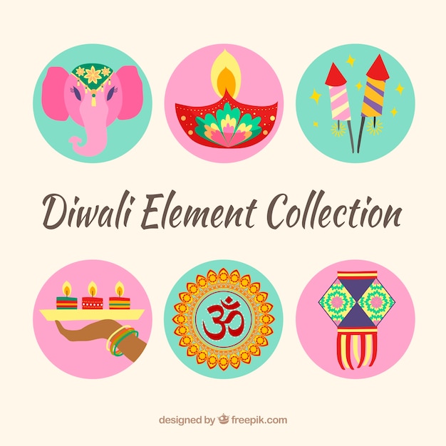 Beautiful diwali elements