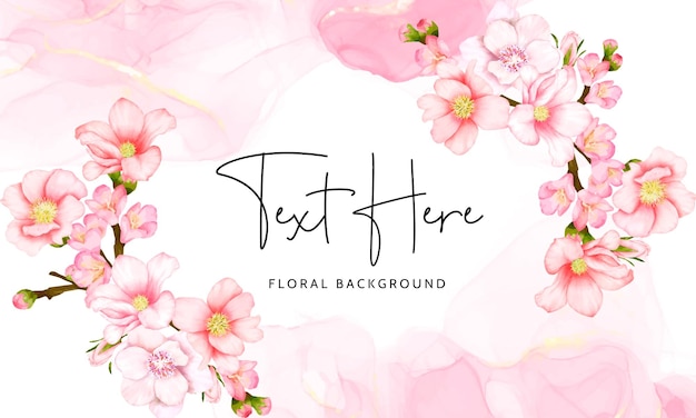 Free vector beautiful floral background cherry blossom flower