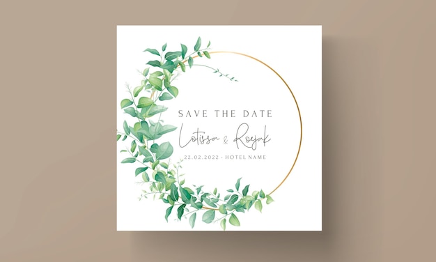 Free vector beautiful foliage set for wedding invitation template design