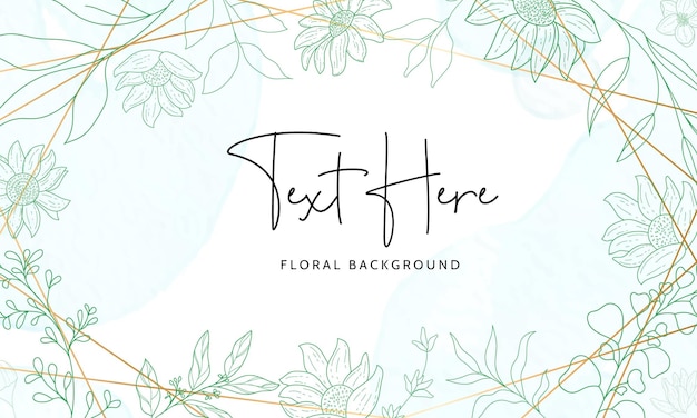 Free Vector beautiful hand drawing monoline floral background