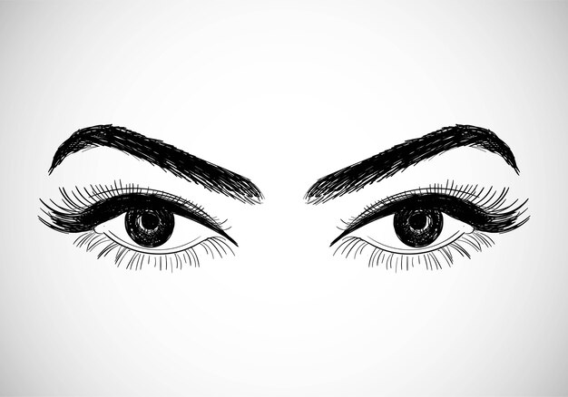 Beautiful hand drawn eyes sketch design