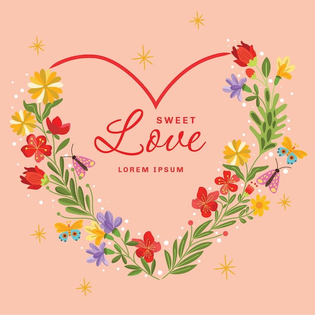 Free Vector beautiful hearts border and frame design