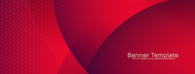 Free Vector beautiful red color wave style banner