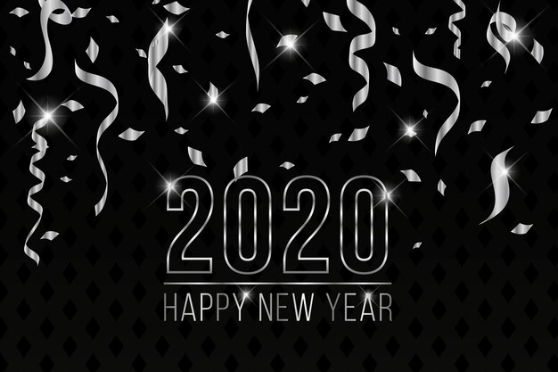 Beautiful silver new year 2020 background