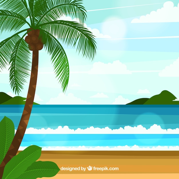 Free Vector beautiful tropical background