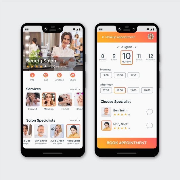 Beauty salon booking app