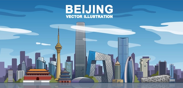 Beijing skyline Vector illustration Flat style