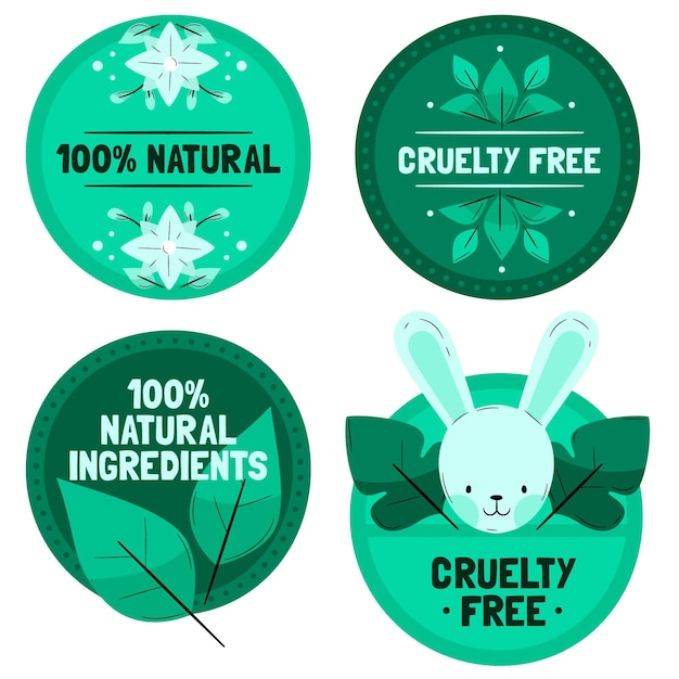 Free Vector being against animal cruelty badge set