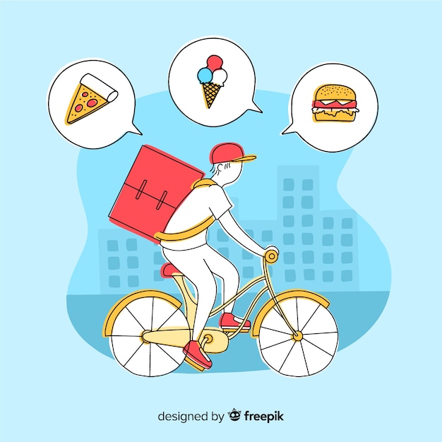 Free Vector bicycle delivery