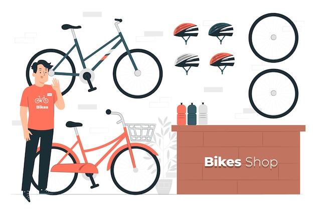 Free vector bicycle shop concept illustration