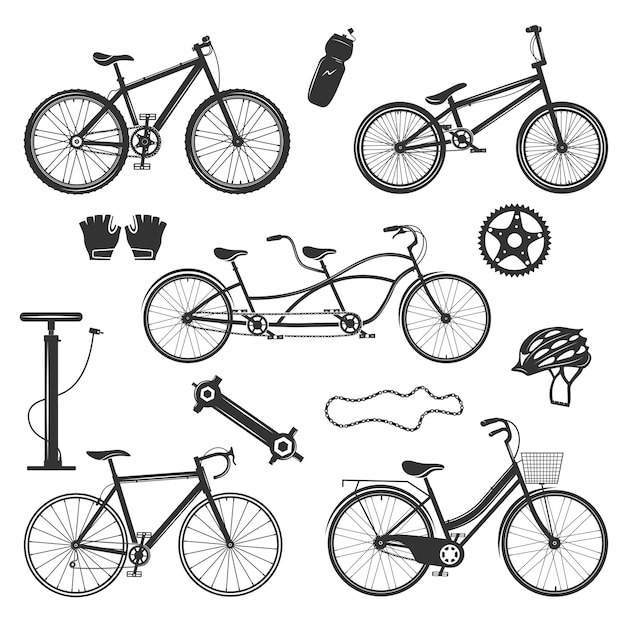 Free vector bicycle vintage elements set