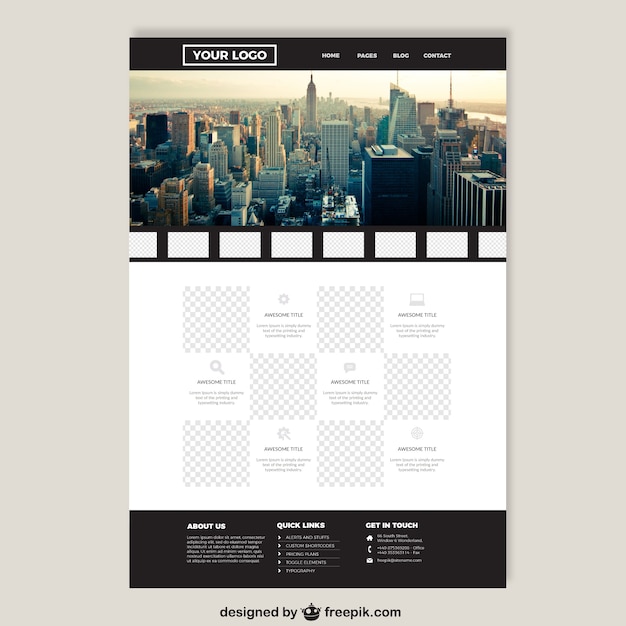 Free Vector big city elegant website template