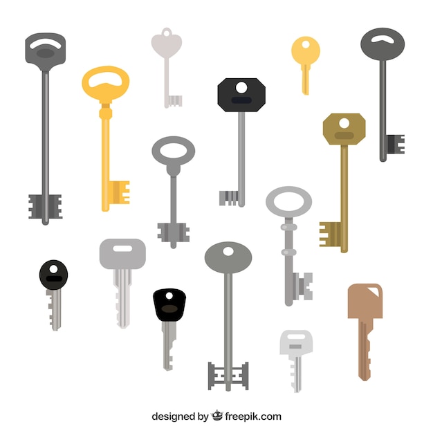 Free Vector big collection of keys