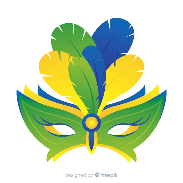 Free vector big mask brazilian carnival background