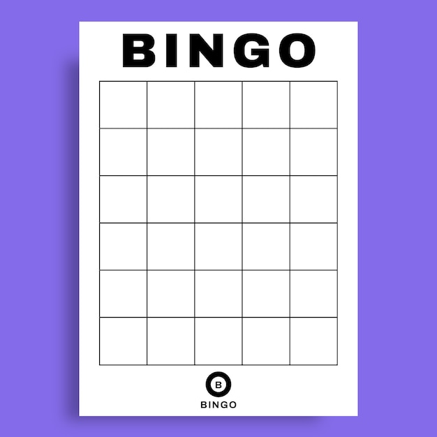 Bingo card template