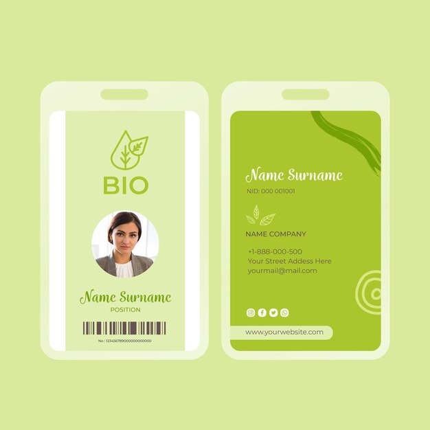 Bio and healthy food id card