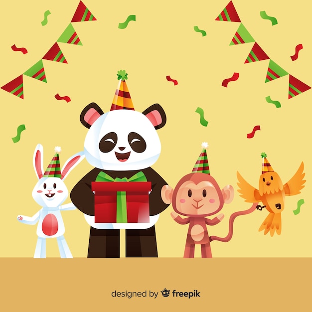 Free vector birthday animals