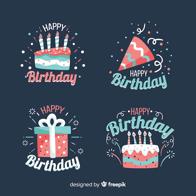 Free vector birthday badge collection