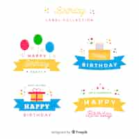 Free vector birthday badge collection