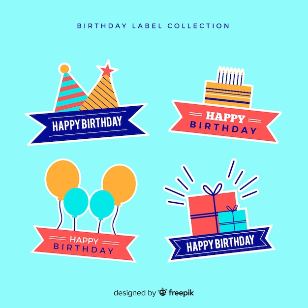 Free vector birthday badge collection