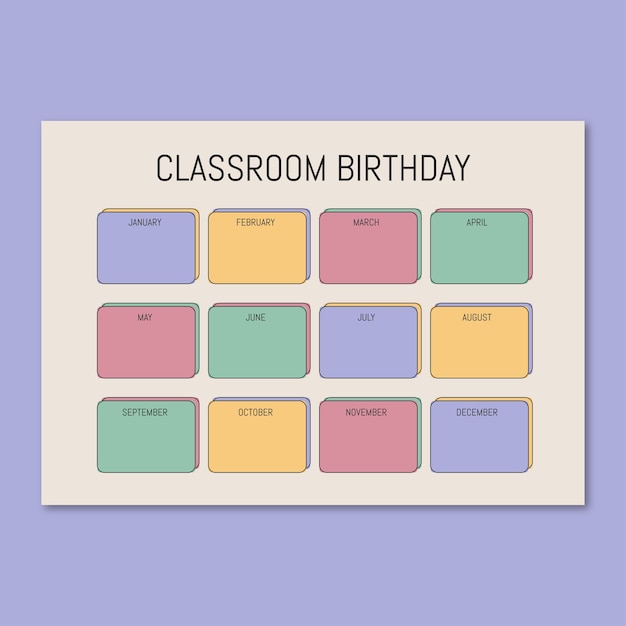 Birthday calendar template design