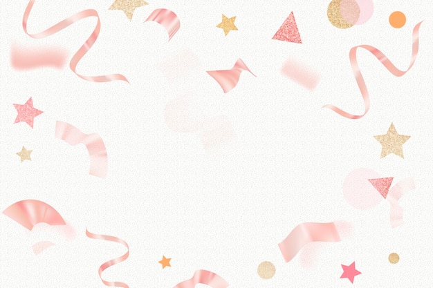 Free Vector birthday celebration background, pink glitter ribbon frame design vector