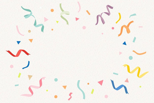 Free Vector birthday frame background, colorful ribbons in beige color vector