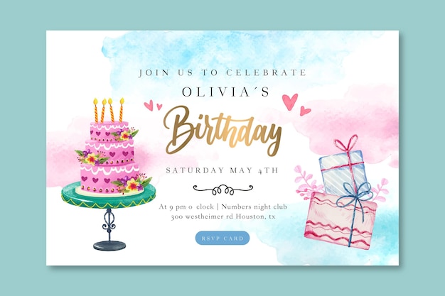 Birthday horizontal banner template