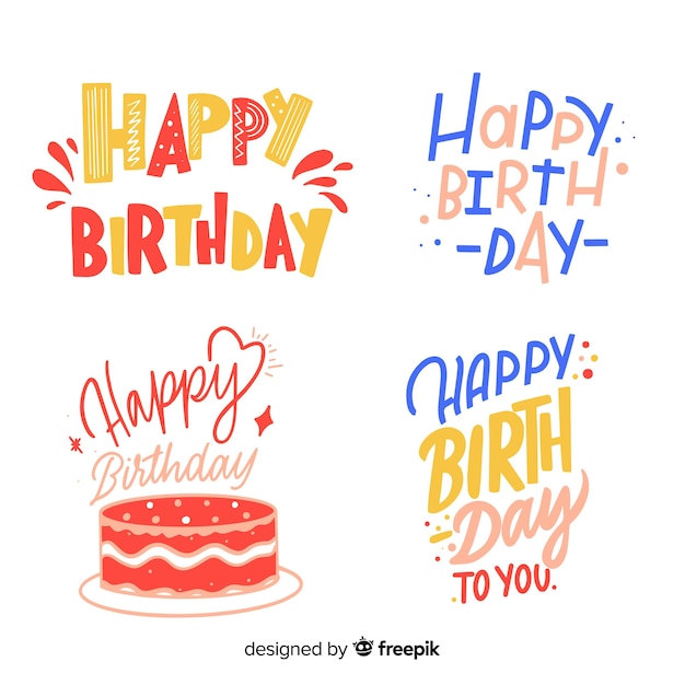 Free Vector birthday label collection