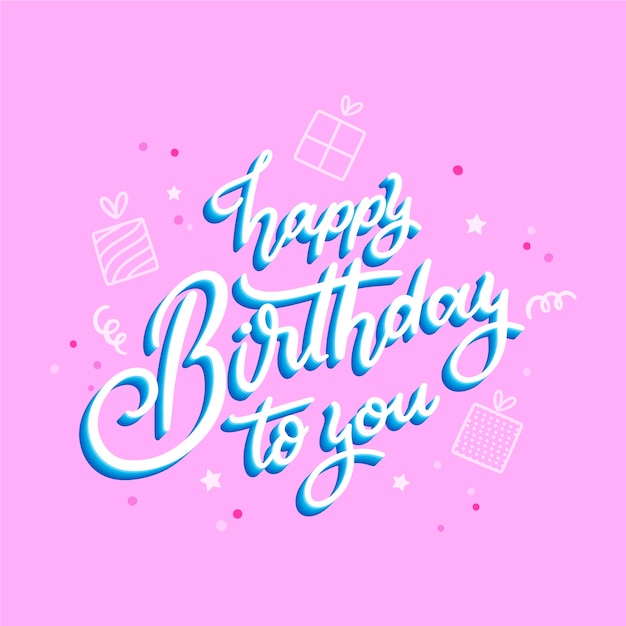 Free Vector birthday lettering concept