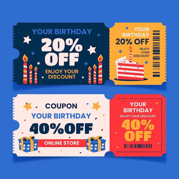 Free Vector birthday sale coupon design template