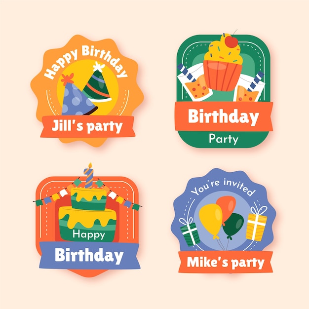 Birthday sticker set