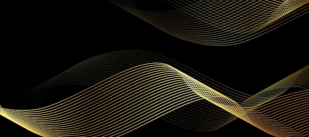 Free Vector black background abstract with wavy line