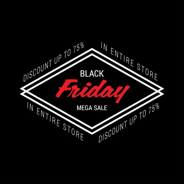 Free Vector black background with a diamond, black friday