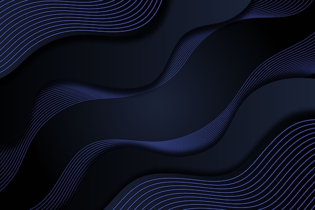 Free Vector black background with wavy lines