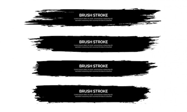 Black brush stroke banner template collection