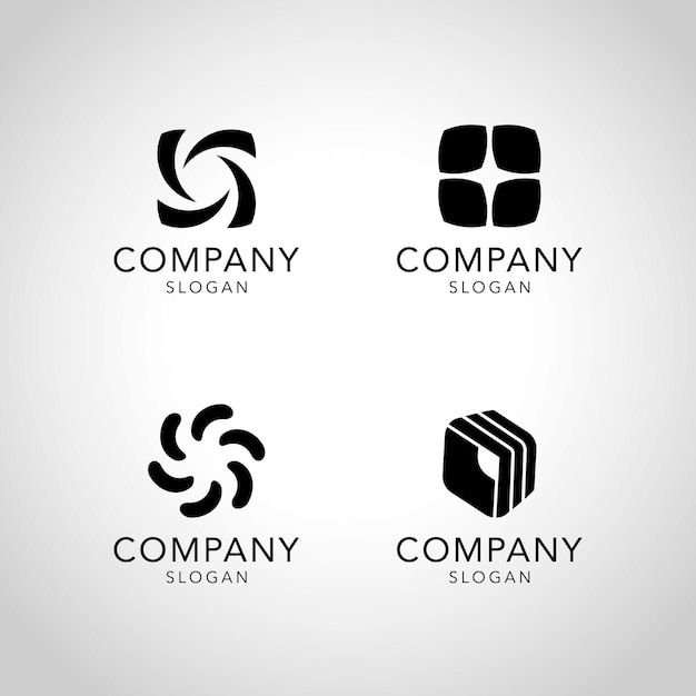 Black company logo collection vector