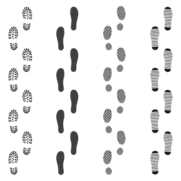 Black dirty footprint set