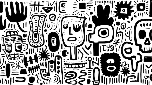 Free vector black doodle drawing