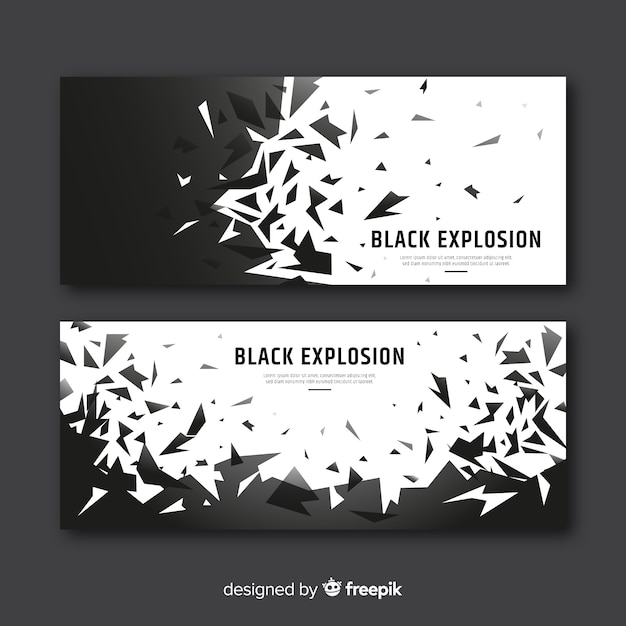 Black explosion banner