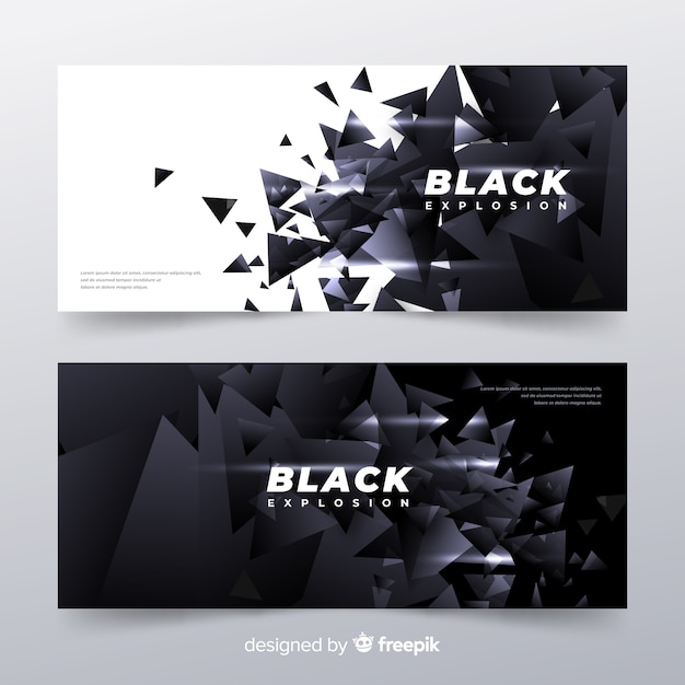 Black explosion banners